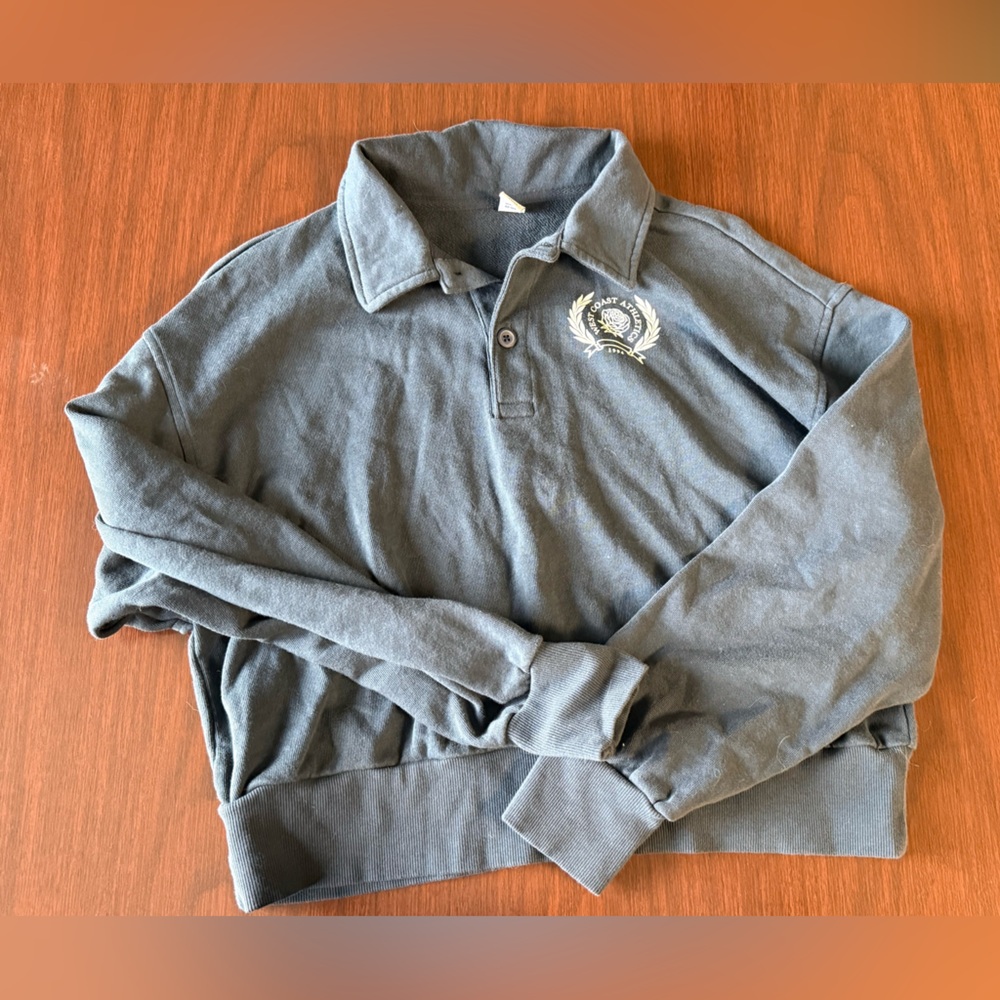 Old Navy Dark Blue Pullover Cropped Sweatshirt